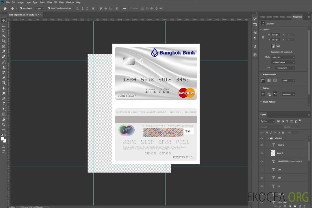Carte mastercard de la Thaïlande Bangkok Bank template Carte mastercard de la Thaïlande Bangkok Bank template